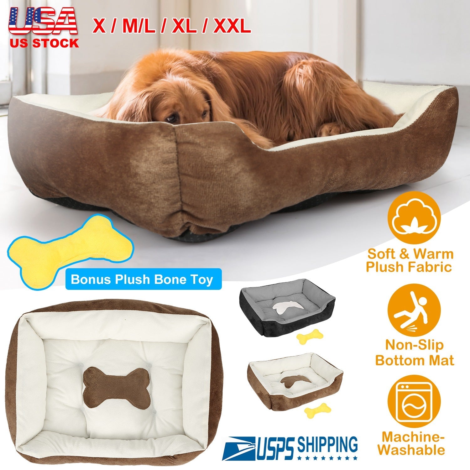 Pet Dog Bed Soft Warm Fleece Puppy Cat Bed Dog Cozy Nest Sofa Bed Cushion Mat For S/M Dog